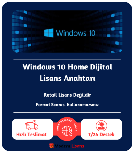 Windows 10 Home Dijital Lisans Anahtarı